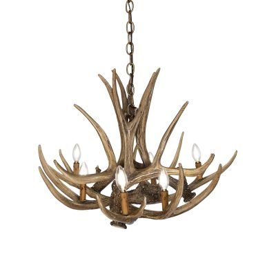 Mule Deer 6 Faux Antler Chandelier