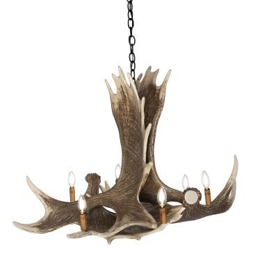 Moose 4 Faux Antler Chandelier