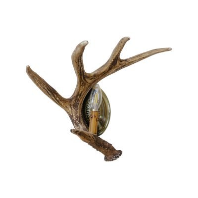 Whitetail Deer Left Faux Antler Wall Sconce