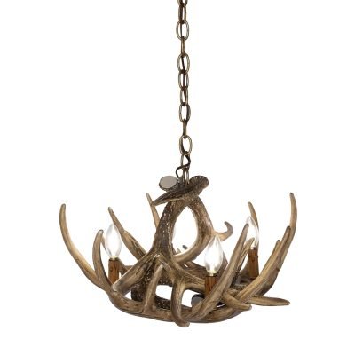 Whitetail Deer 6 Faux Antler Chandelier