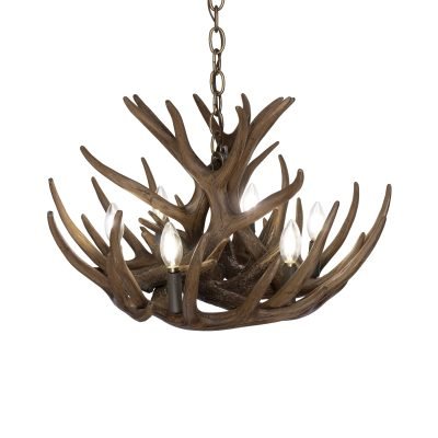 Whitetail Deer 9 Faux Antler Cascade Chandelier*