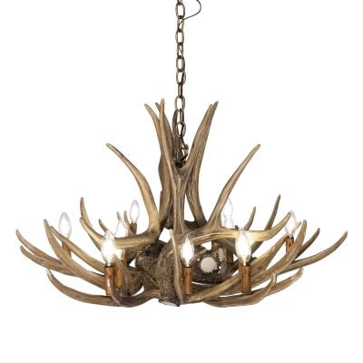 Mule Deer 9 Faux Antler Chandelier