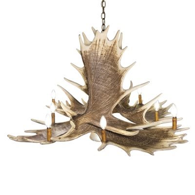 Moose 6 Faux Antler Chandelier