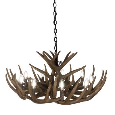 Whitetail Deer 12 Faux Antler Cascade Chandelier*