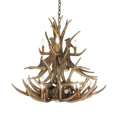 Mule Deer 15 Faux Antler Chandelier
